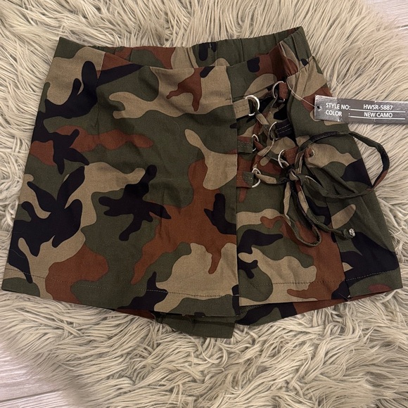 like an angel Dresses & Skirts - Like an Angel Camouflage Lace-Up Mini Skort